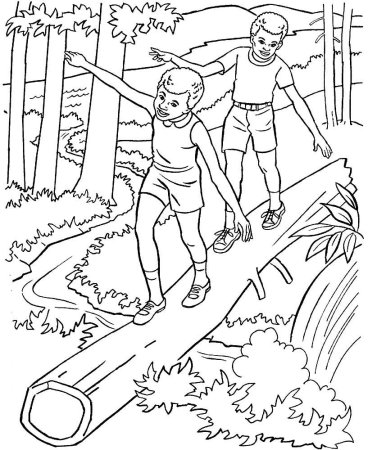 Раскраска прогулка на свежем воздухе