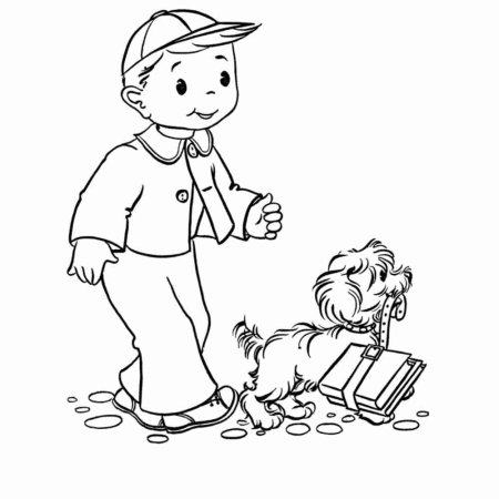 Осенняя прогулка раскраска