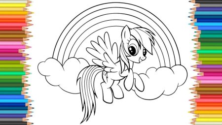 Раскраска пони Радуга