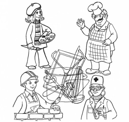 Строитель раскраска для детей