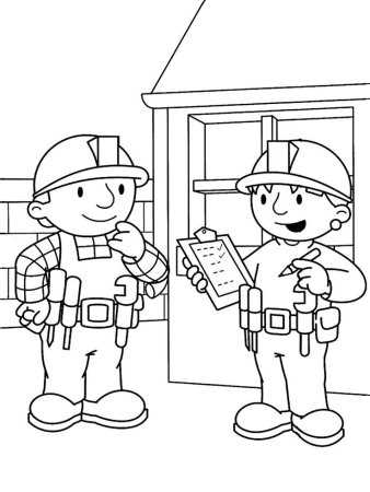 Профессия Строитель раскраска