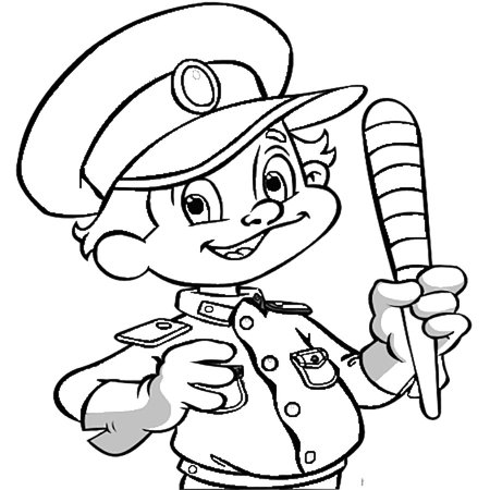 Милиция раскраска для детей