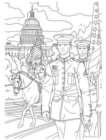 Раскраска военный парад