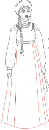 Русский народный костюм раскраска