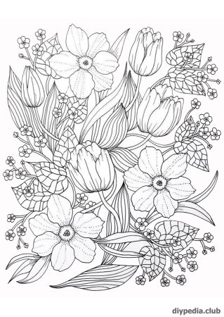 Раскраска букет цветов