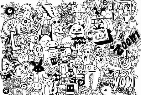 Много рисунков на одном листе