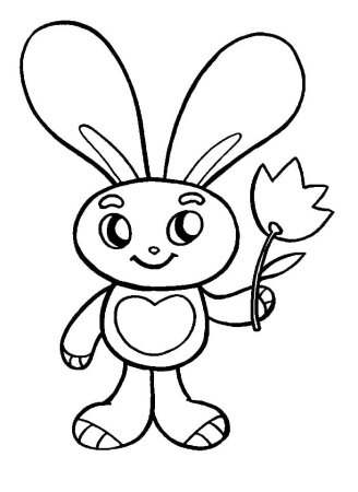 Зайка раскраска для детей