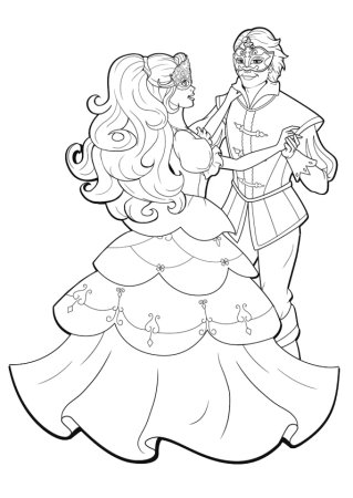 Раскраска принцесса Золушка и принц