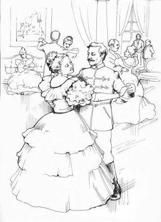 Золушка и принц раскраска