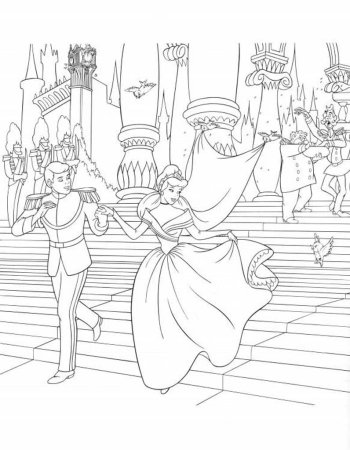Раскраска Золушка на балу