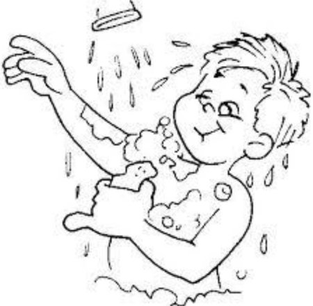 Душ раскраска