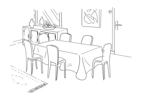 Раскраска столовая комната