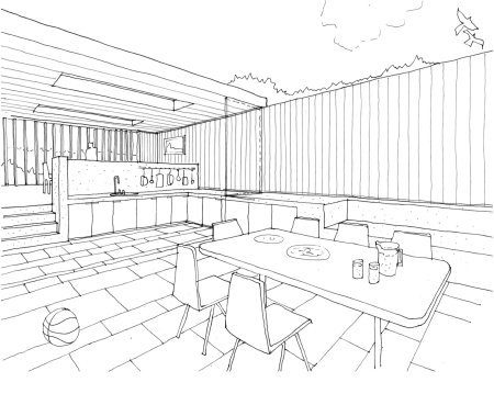 Раскраска столовая комната