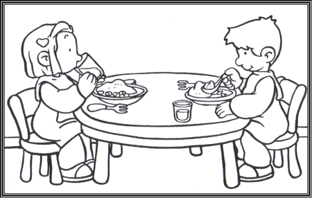 Раскраска столовая комната