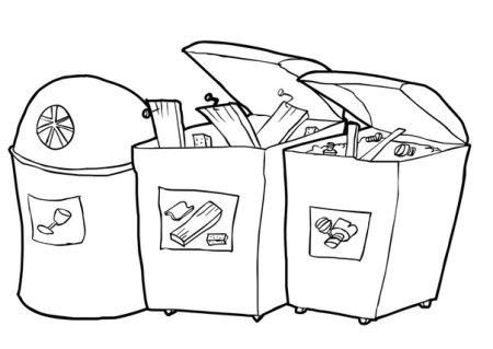 Мусорные баки раскраска
