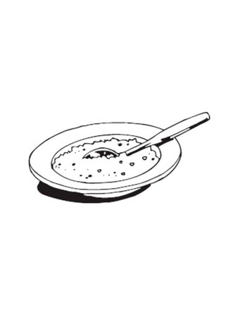 Тарелка с кашей раскраска