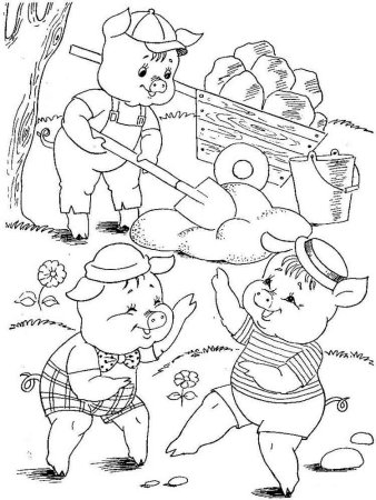 Три поросенка. Сказки-раскраски