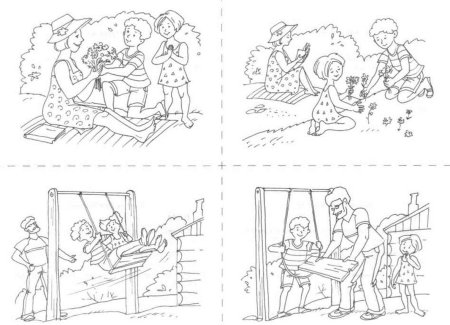 Сюжетные картинки раскраски