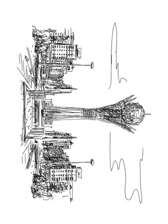 Байтерек раскраска для детей