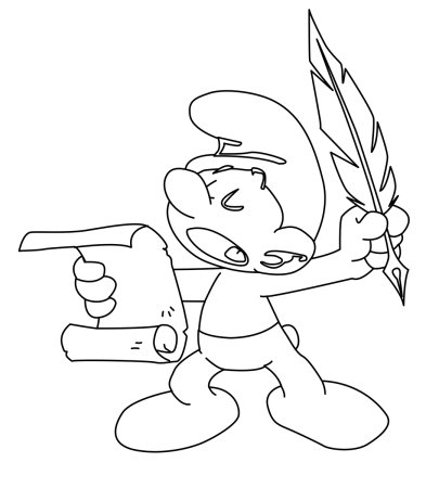 Смурфики раскраска