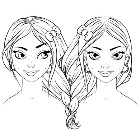 Раскраска старшая и младшая сестра