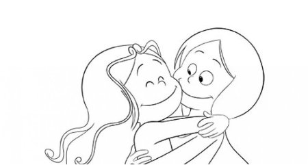 Раскраска мама и дочка