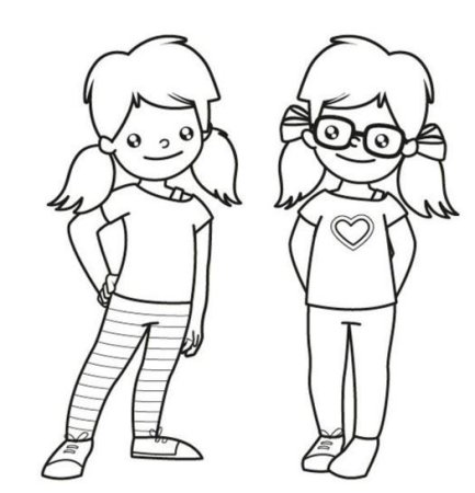 Раскраски для девочек 2 девочки