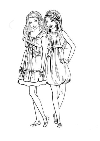 Раскраска сестры Марин и Венди