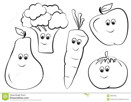 Раскраска Веселые фрукты