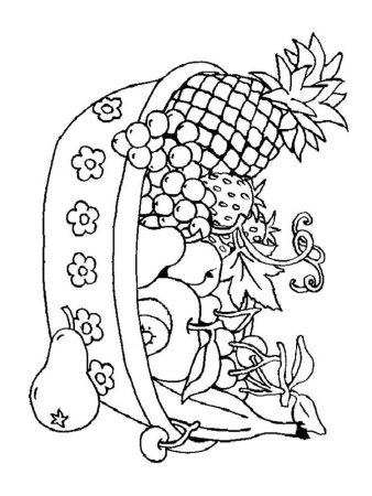 Полезная еда раскраска для детей