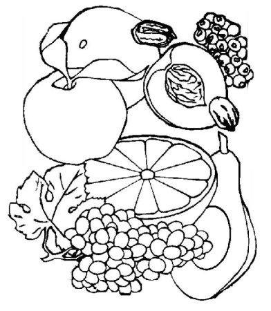 Раскраски продукты питания для детей 4-5 лет