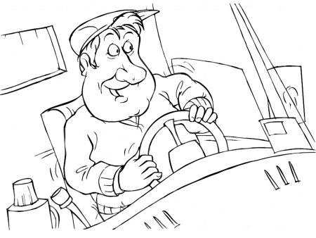 Водитель раскраска для детей