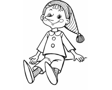 Портрет Буратино раскраска