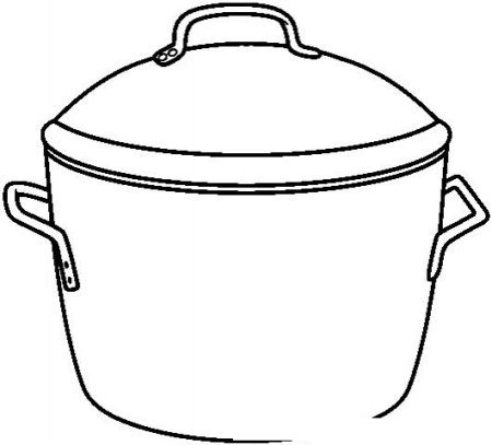 Раскраска кастрюля с супом