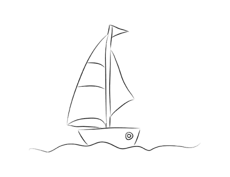 Раскраска. Кораблик