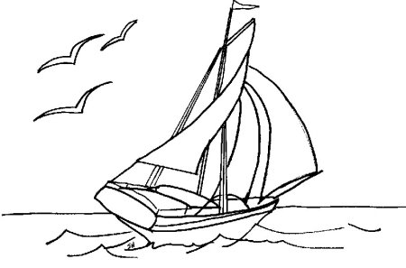 Парусная лодка раскраска