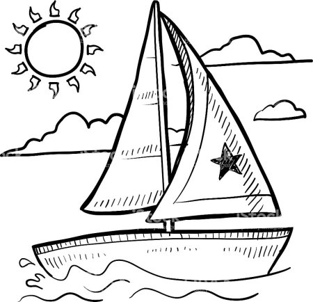 Парус раскраска для детей