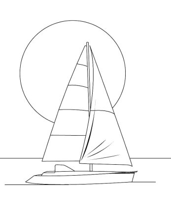 Кораблик контурный сбоку