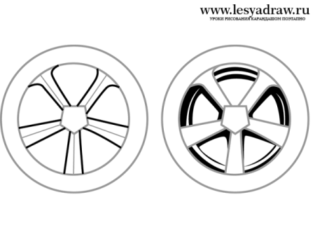 Колесо карандашом