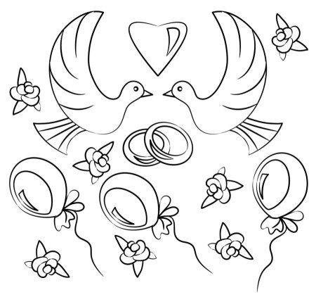 Раскраска свадьба