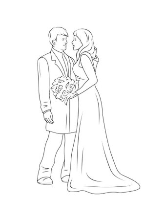 Раскраска с днем свадьбы