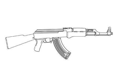Автомат Калашникова раскраска