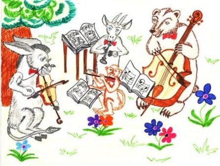 Иллюстрация к басне Крылова квартет