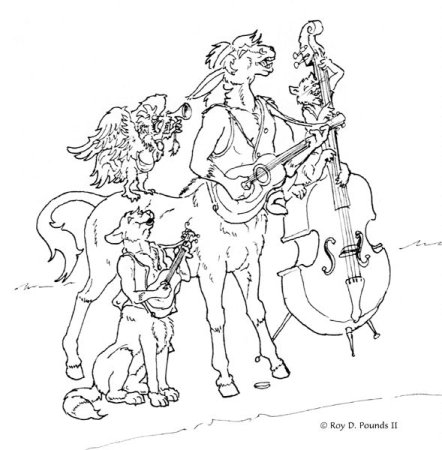 Раскраска квартет из басни Крылова