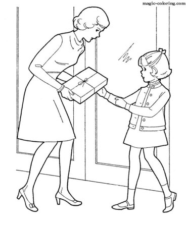 Мама раскраска для детей