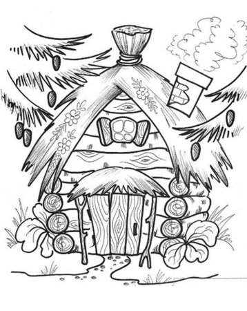 Избушка раскраска для детей