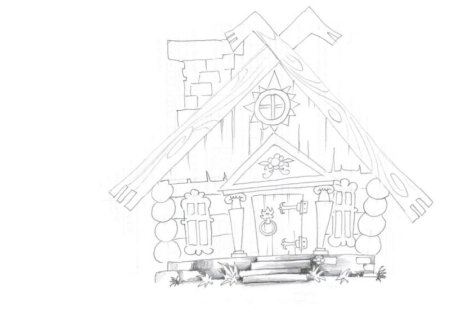 Изба раскраска