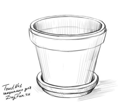 Трафарет горшочка для цветов