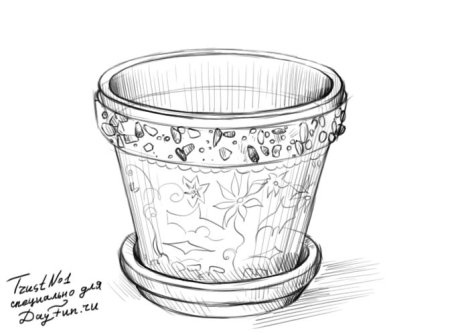 Цветочный горшок раскраска