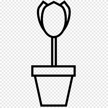 Раскраска цветочек в горшочке